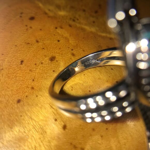 Natural Sleeping Beauty Turquoise Sterling Silver Arrow Ring Size 6 - Picture 6 of 9